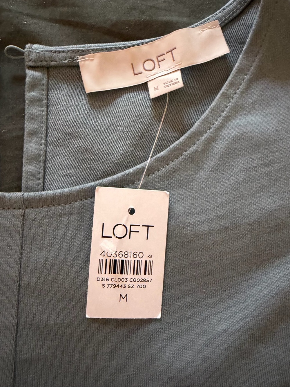 LOFT Scoop Neck Top in Slate Gray